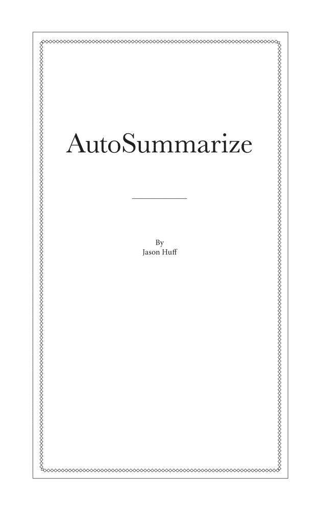 AutoSummarize